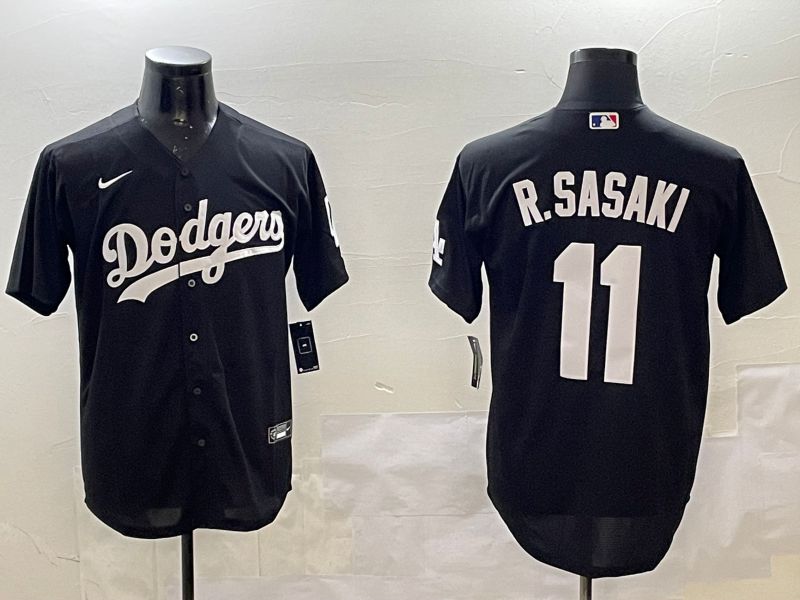 Men Los Angeles Dodgers 11 R.Sasaki Black Game 2025 Nike MLB Jersey style 1